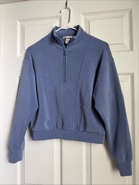 Victoria's Secret Half-Zip Sweater in Dusty Blue